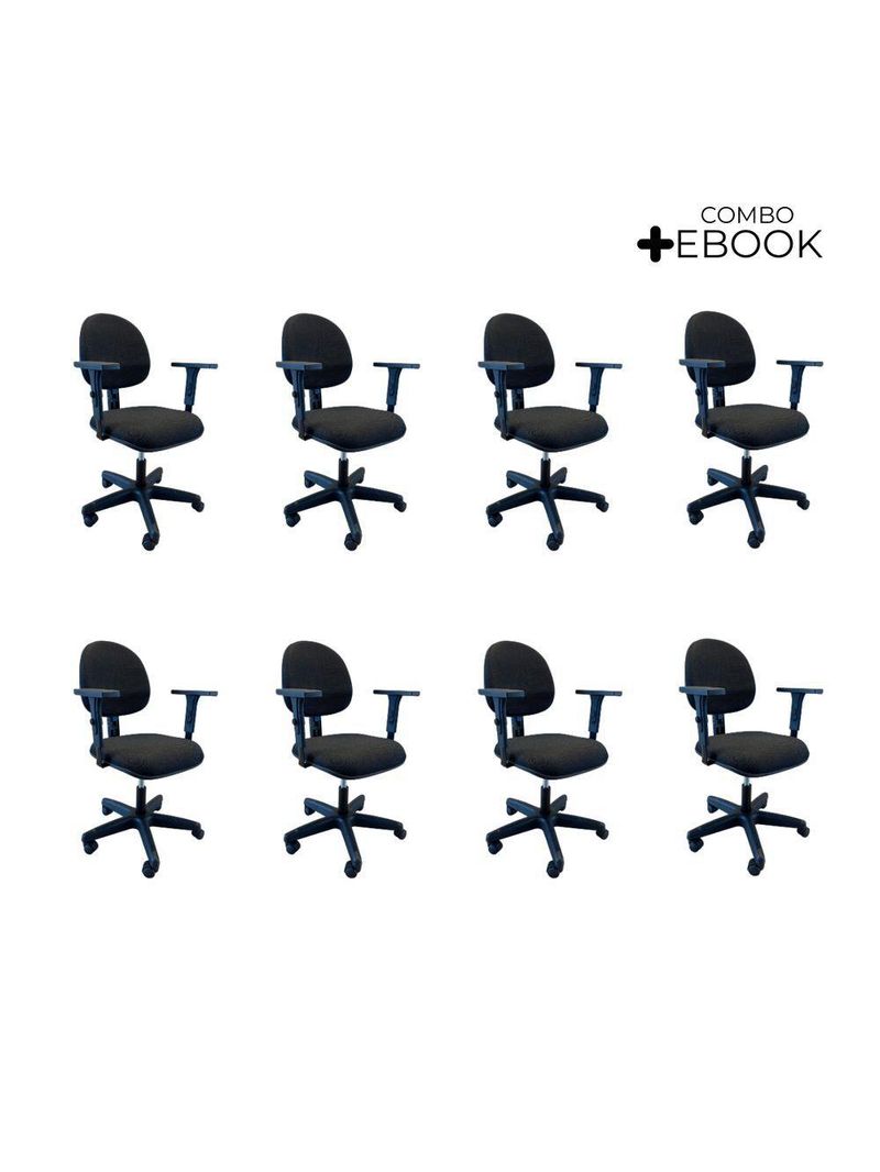Kit 8 Cadeiras De Escritório Oficial Operativa