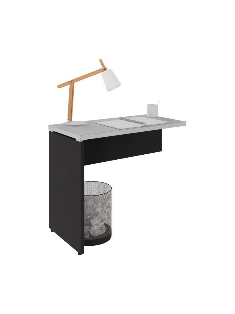Mesa De Escritório Auxiliar 90cm Multimóveis Cr25305 Cinza Preto