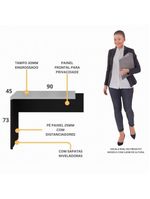 Mesa De Escritório Auxiliar 90cm Multimóveis Cr25305 Cinza Preto