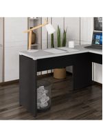 Mesa De Escritório Auxiliar 90cm Multimóveis Cr25305 Cinza Preto