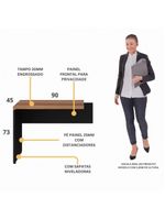 Mesa De Escritório Auxiliar 90cm Multimóveis Cr25305 Sevilha Preto