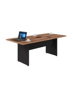 Mesa De Escritório Reunião 200cm Com Caixa De Tomadas Multimóveis Cr25334 Sevilha Preto