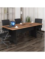 Mesa De Escritório Reunião 200cm Com Caixa De Tomadas Multimóveis Cr25334 Sevilha Preto