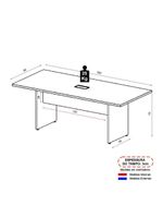 Mesa De Escritório Reunião 200cm Com Caixa De Tomadas Multimóveis Cr25334 Sevilha Preto