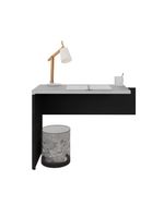 Mesa De Escritório Auxiliar 90cm Multimóveis Cr25305 Cinza Preto