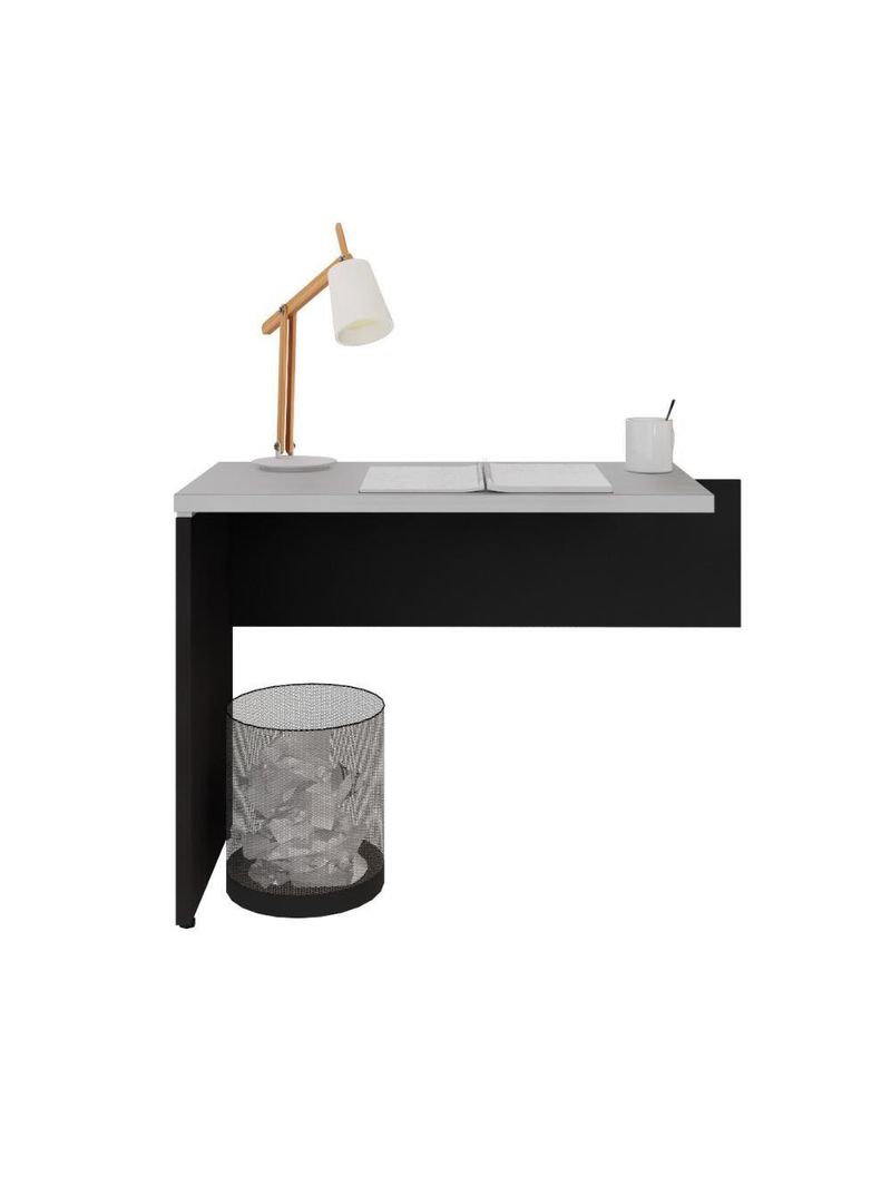 Mesa De Escritório Auxiliar 90cm Multimóveis Cr25305 Cinza Preto