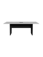 Mesa De Escritório Reunião 200cm Com Caixa De Tomadas Multimóveis Cr25335 Cinza Preto