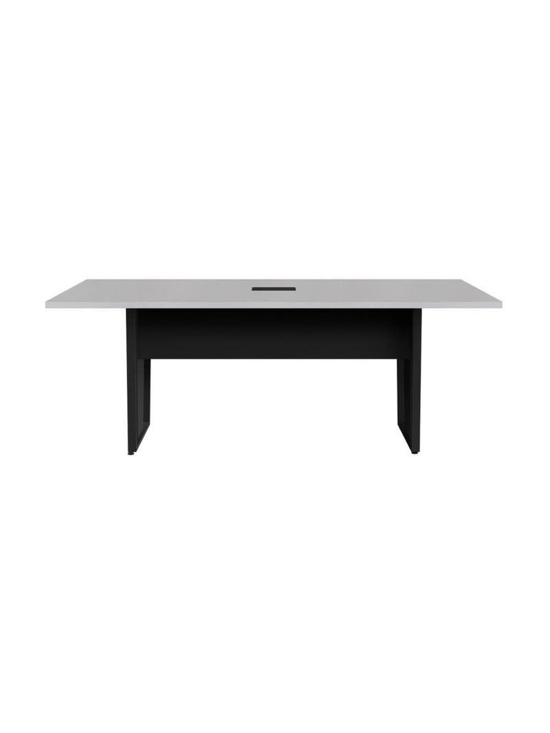Mesa De Escritório Reunião 200cm Com Caixa De Tomadas Multimóveis Cr25335 Cinza Preto