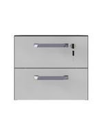Gaveteiro Para Mesa De Escritório 33cm Com Chave 2 Gavetas Multimóveis Cr25304 Cinza Preto