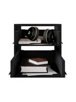 Gaveteiro Para Mesa De Escritório 33cm Com Chave 2 Gavetas Multimóveis Cr25304 Cinza Preto