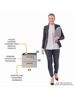 Gaveteiro Para Mesa De Escritório 33cm Com Chave 2 Gavetas Multimóveis Cr25304 Cinza Preto