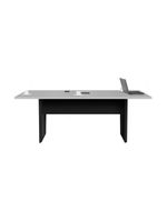 Mesa De Escritório Reunião 200cm Com Caixa De Tomadas Multimóveis Cr25335 Cinza Preto
