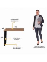 Mesa De Escritório Auxiliar 90cm Multimóveis Cr25306 Sevilha Preto