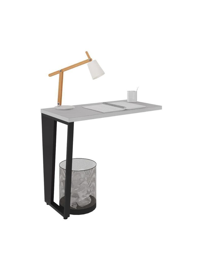 Mesa De Escritório Auxiliar 90cm Multimóveis Cr25306 Cinza Preto