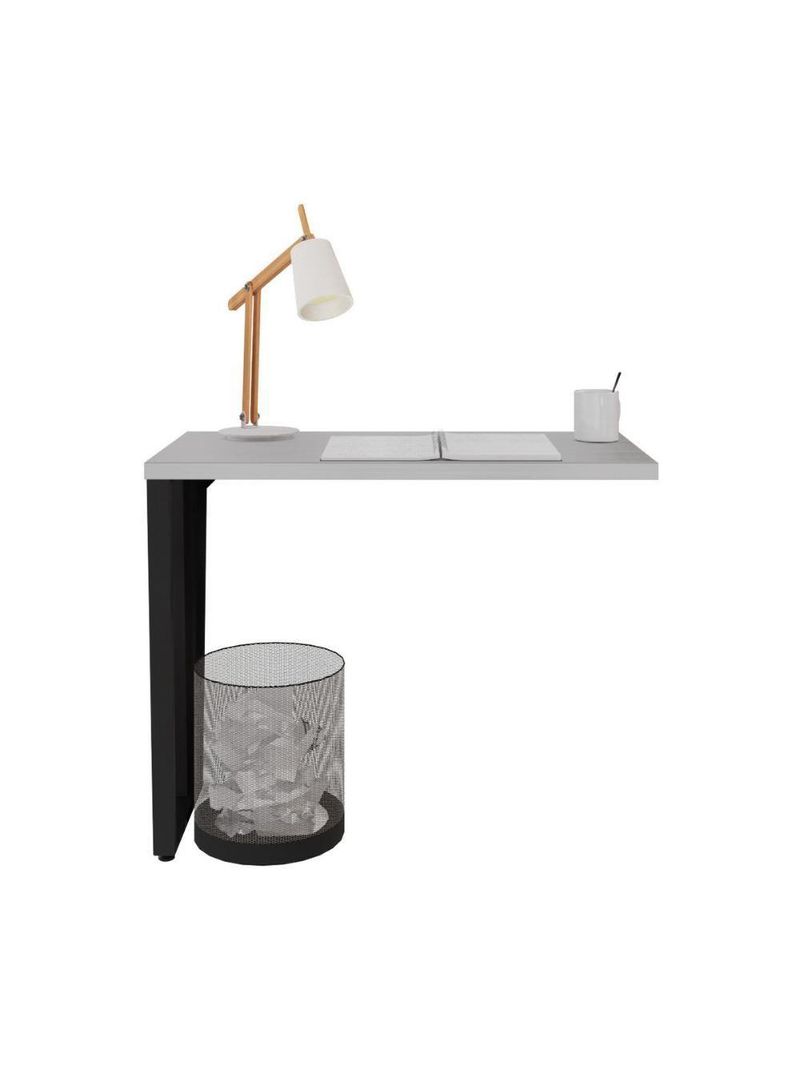 Mesa De Escritório Auxiliar 90cm Multimóveis Cr25306 Cinza Preto