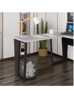 Mesa De Escritório Auxiliar 90cm Multimóveis Cr25306 Cinza Preto