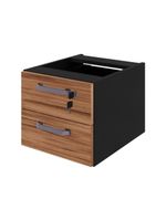 Gaveteiro Para Mesa De Escritório 33cm Com Chave 2 Gavetas Multimóveis Cr25304 Sevilha Preto