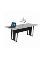 Mesa De Escritório Reunião 200cm Multimóveis Cr25332 Cinza Preto
