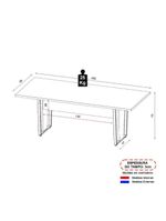 Mesa De Escritório Reunião 200cm Multimóveis Cr25332 Cinza Preto