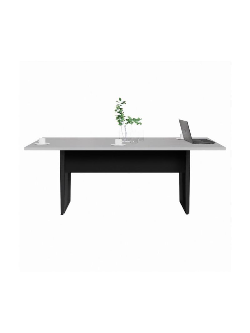 Mesa De Escritório Reunião 200cm Multimóveis Cr25332 Cinza Preto