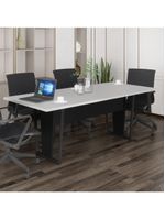 Mesa De Escritório Reunião 200cm Multimóveis Cr25332 Cinza Preto