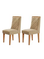Conjunto Com 2 Cadeiras MDF Isadora Turim 07/Naturale