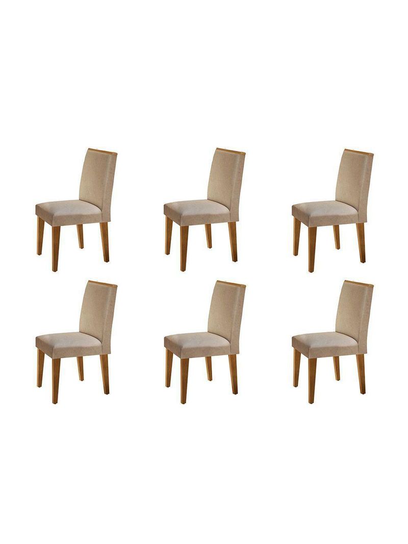 Conjunto 6 Cadeiras Para Sala De Jantar Lunara Imbuia 07