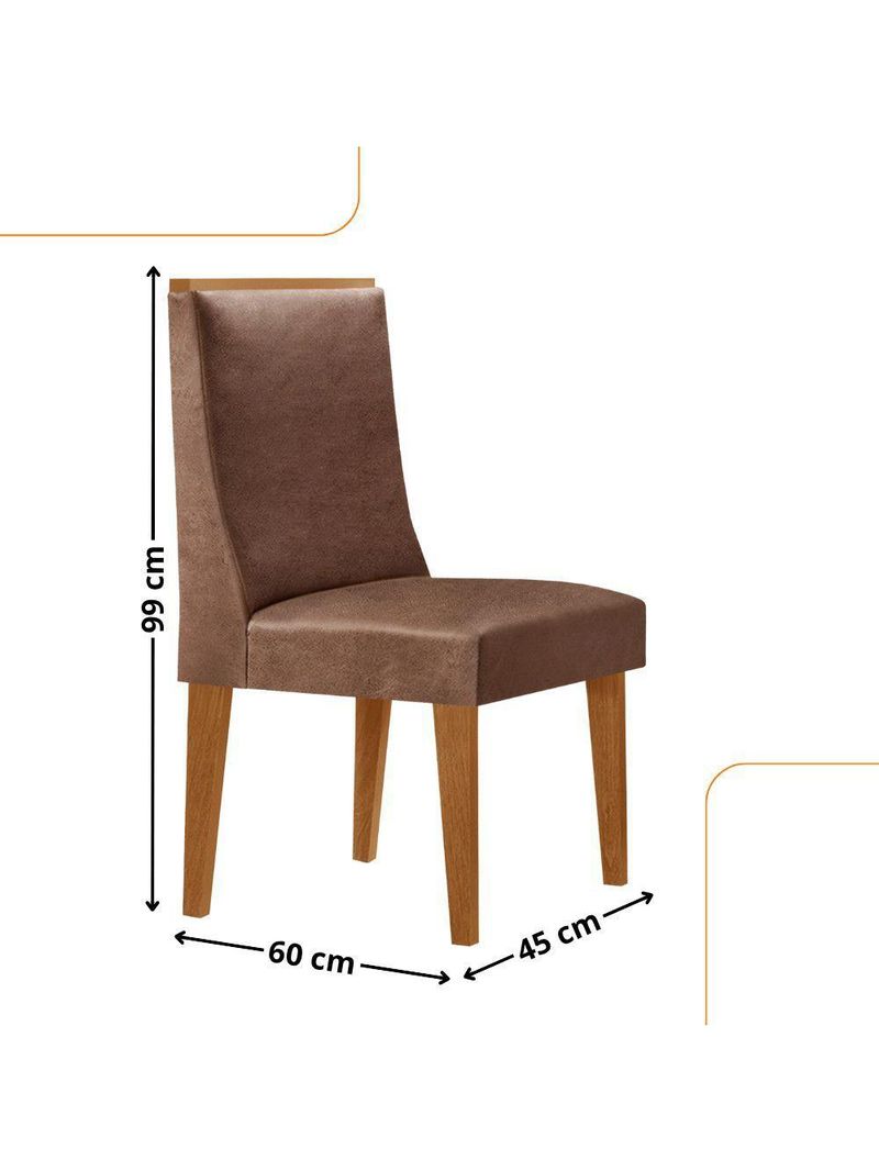 Conjunto Com 2 Cadeiras Moderna Mobília