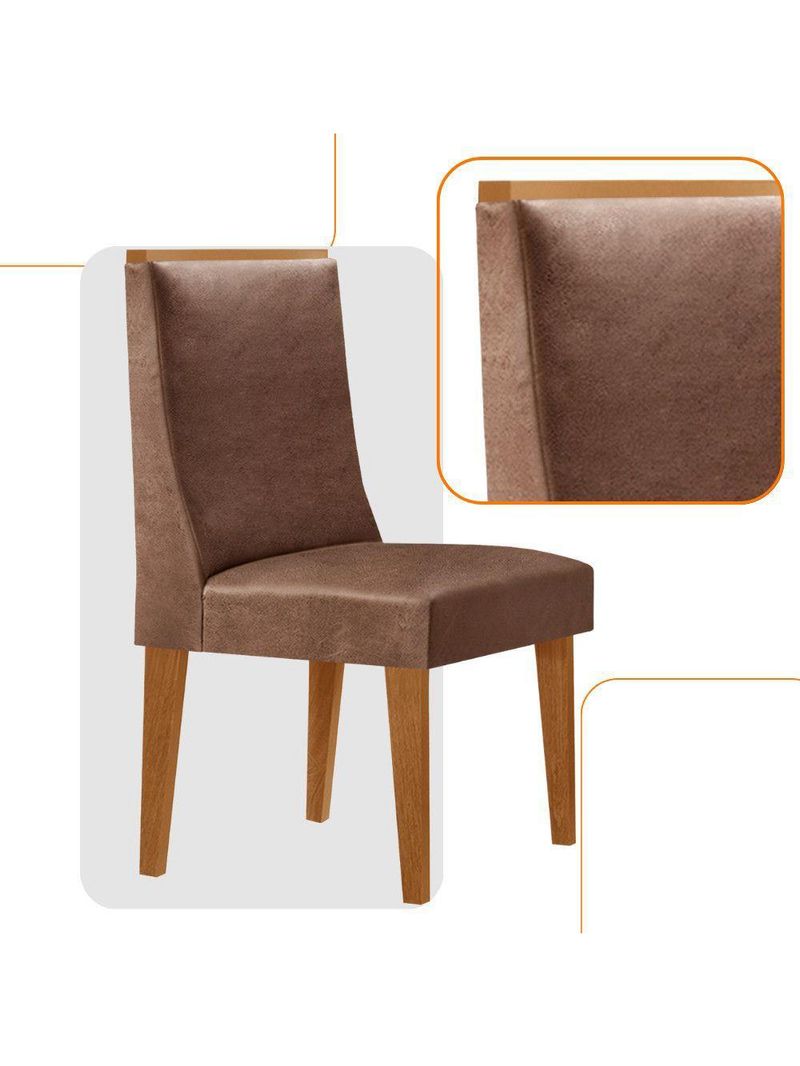 Conjunto Com 2 Cadeiras Moderna Mobília