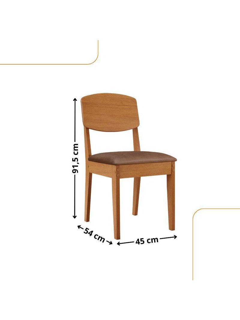 Conjunto Com 2 Cadeiras MDF Tork/Naturale