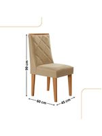 Conjunto Com 2 Cadeiras MDF Isadora Turim 07/Naturale
