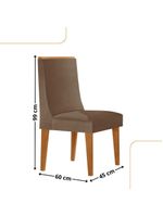 Conjunto Com 2 Cadeiras Moderna Mobília Veludo Capuccino