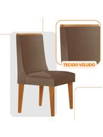 Conjunto Com 2 Cadeiras Moderna Mobília Veludo Capuccino