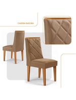 Conjunto 2 Cadeiras MDF Isadora Veludo Capuccino/Naturalle