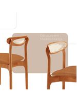 Conjunto 2 Cadeira De Jantar Noronha Premium Moderna Mobília Star Caramelo / Imbuia Nat