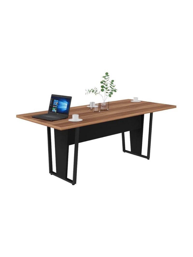 Mesa De Escritório Reunião 200cm Multimóveis Cr25332 Sevilha Preto