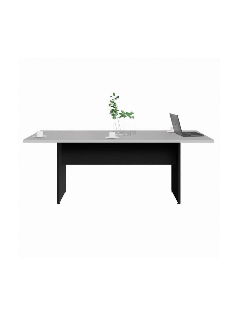 Mesa De Escritório Reunião 200cm Multimóveis Cr25333 Cinza Preto