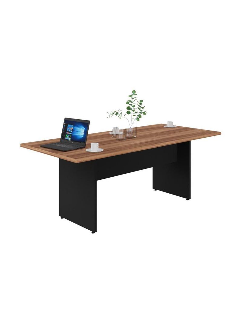 Mesa De Escritório Reunião 200cm Multimóveis Cr25333 Sevilha Preto