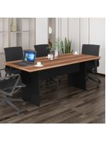 Mesa De Escritório Reunião 200cm Multimóveis Cr25333 Sevilha Preto