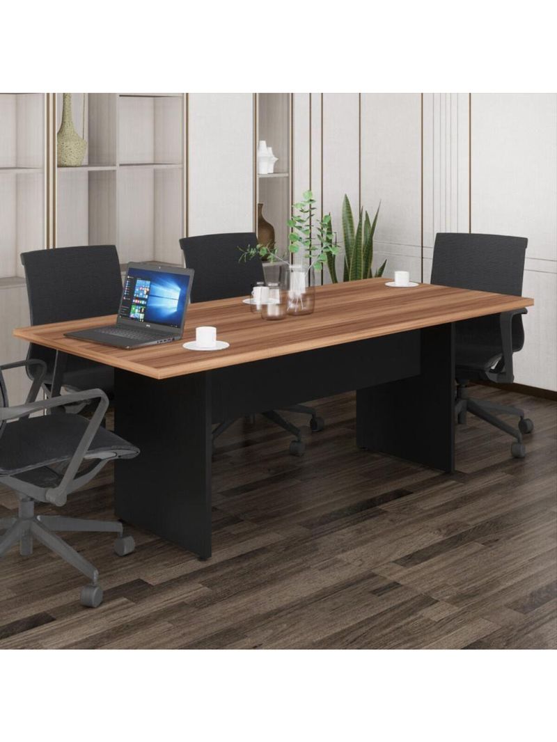 Mesa De Escritório Reunião 200cm Multimóveis Cr25333 Sevilha Preto