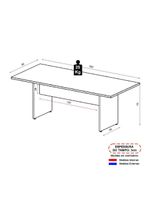 Mesa De Escritório Reunião 200cm Multimóveis Cr25333 Sevilha Preto