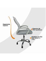 Kit 6 Cadeiras De Escritório Esteirinha Tela Mesh Ergonômico Branco