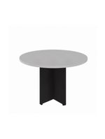 Mesa Escritório De Reunião 110cm Redonda Multimóveis Cr25330 Cinza Preto