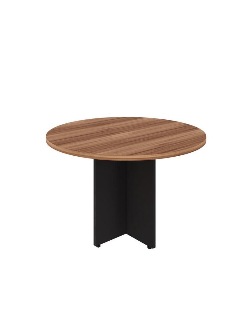 Mesa Escritório De Reunião 110cm Redonda Multimóveis Cr25330 Sevilha Preto