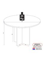 Mesa Escritório De Reunião 110cm Redonda Multimóveis Cr25330 Sevilha Preto