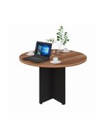 Mesa Escritório De Reunião 110cm Redonda Multimóveis Cr25330 Sevilha Preto