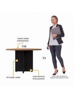 Mesa Escritório De Reunião 110cm Redonda Multimóveis Cr25330 Sevilha Preto