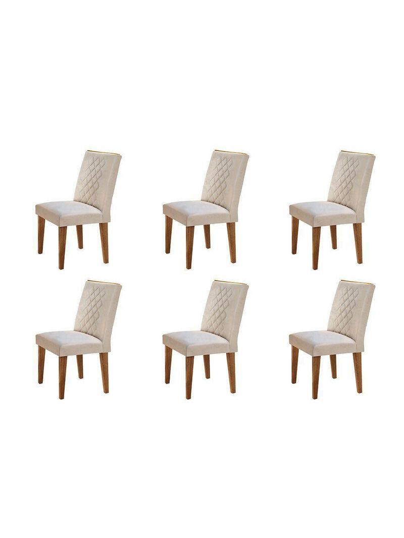 Conjunto 6 Cadeiras Para Sala De Jantar Liz Imbuia