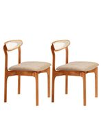 Conjunto 2 Cadeira De Jantar Noronha Premium Moderna Mobília Milano / Imbuia Nat