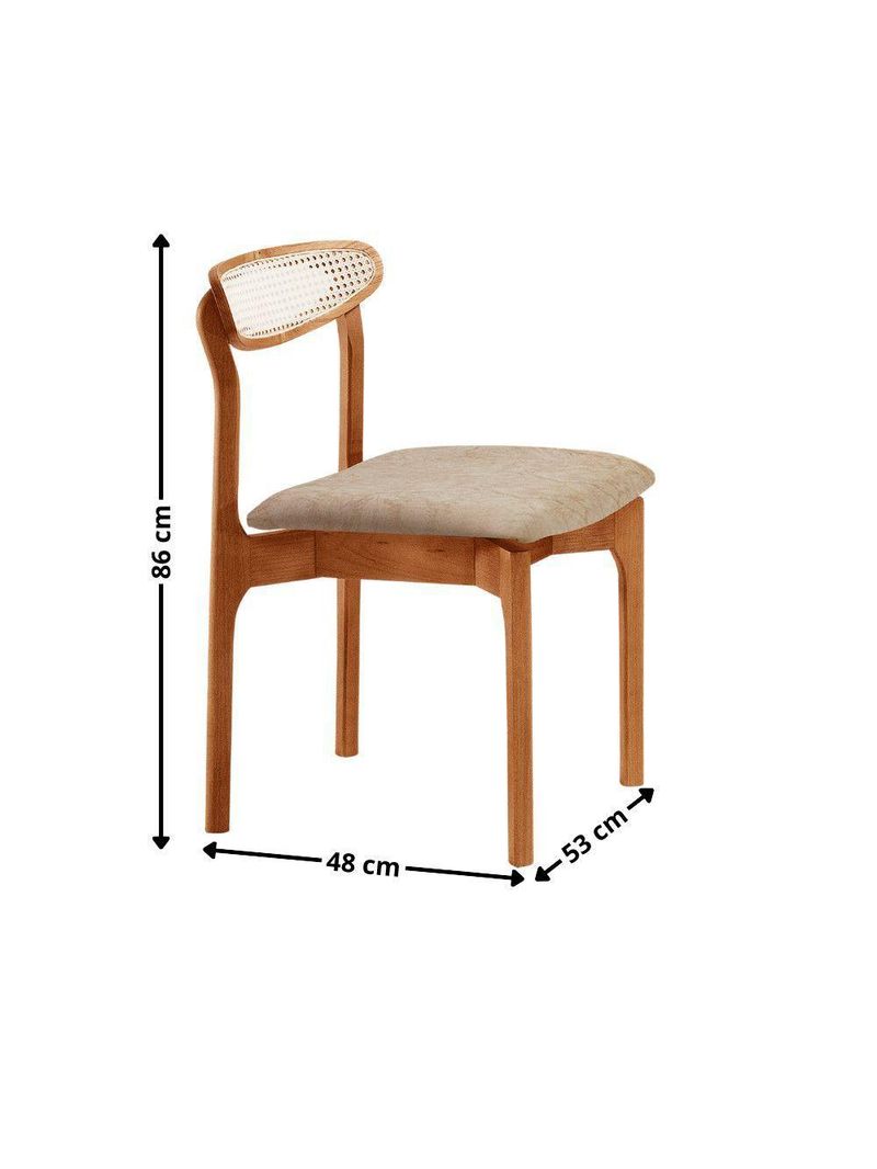 Conjunto 2 Cadeira De Jantar Noronha Premium Moderna Mobília Milano / Imbuia Nat
